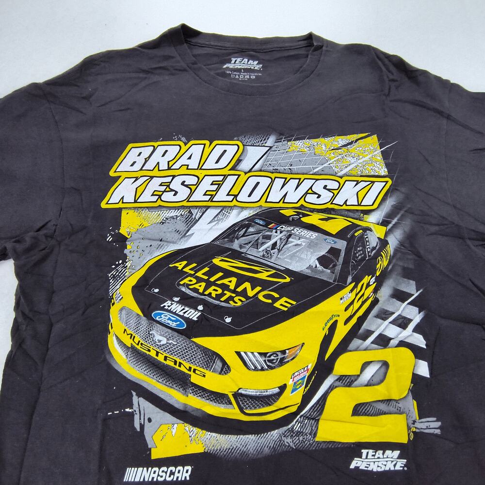 NASCAR Team Penske Graphic Short Sleeve Racing T Shirt Mens Size L Black